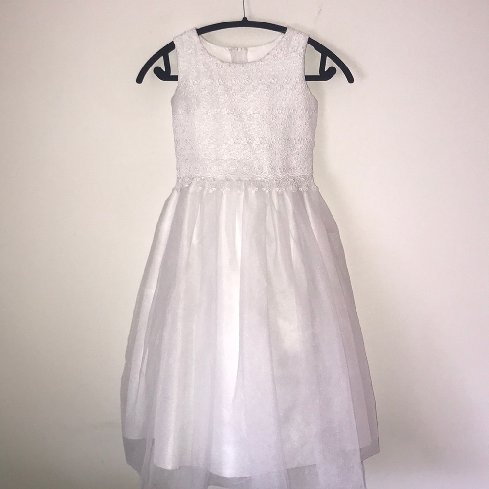 Swea Pea & Lilli Girls White Lace & Tulle Dress